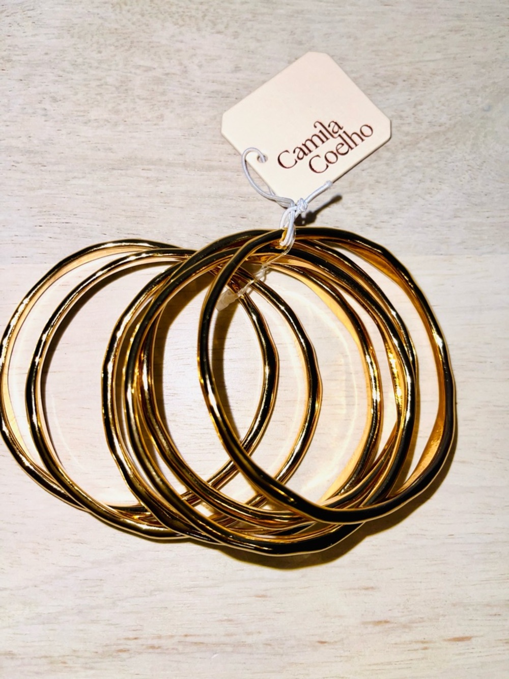 Camila Coelho Polished Gold Bangle Bracelet Set